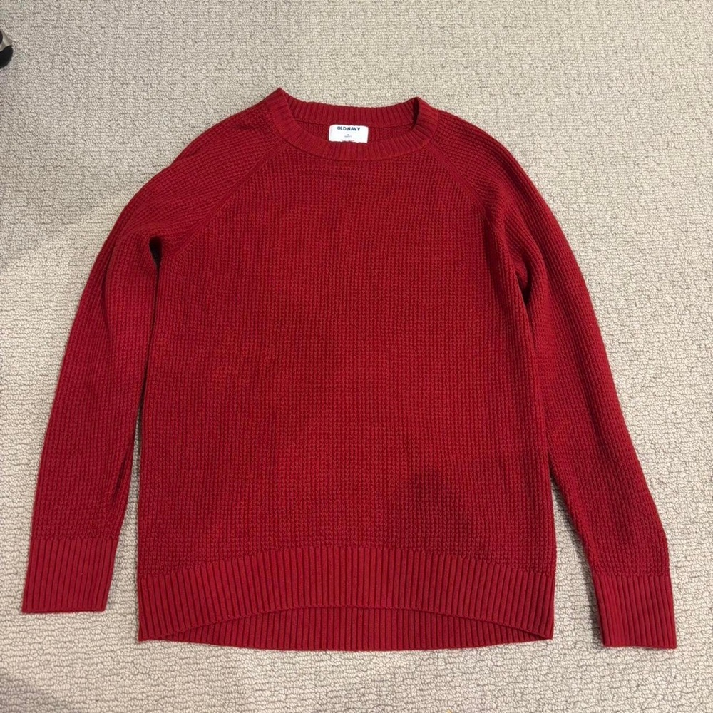 Old Navy Red Scoopneck Crew Sweater - Women's Knit Pullover